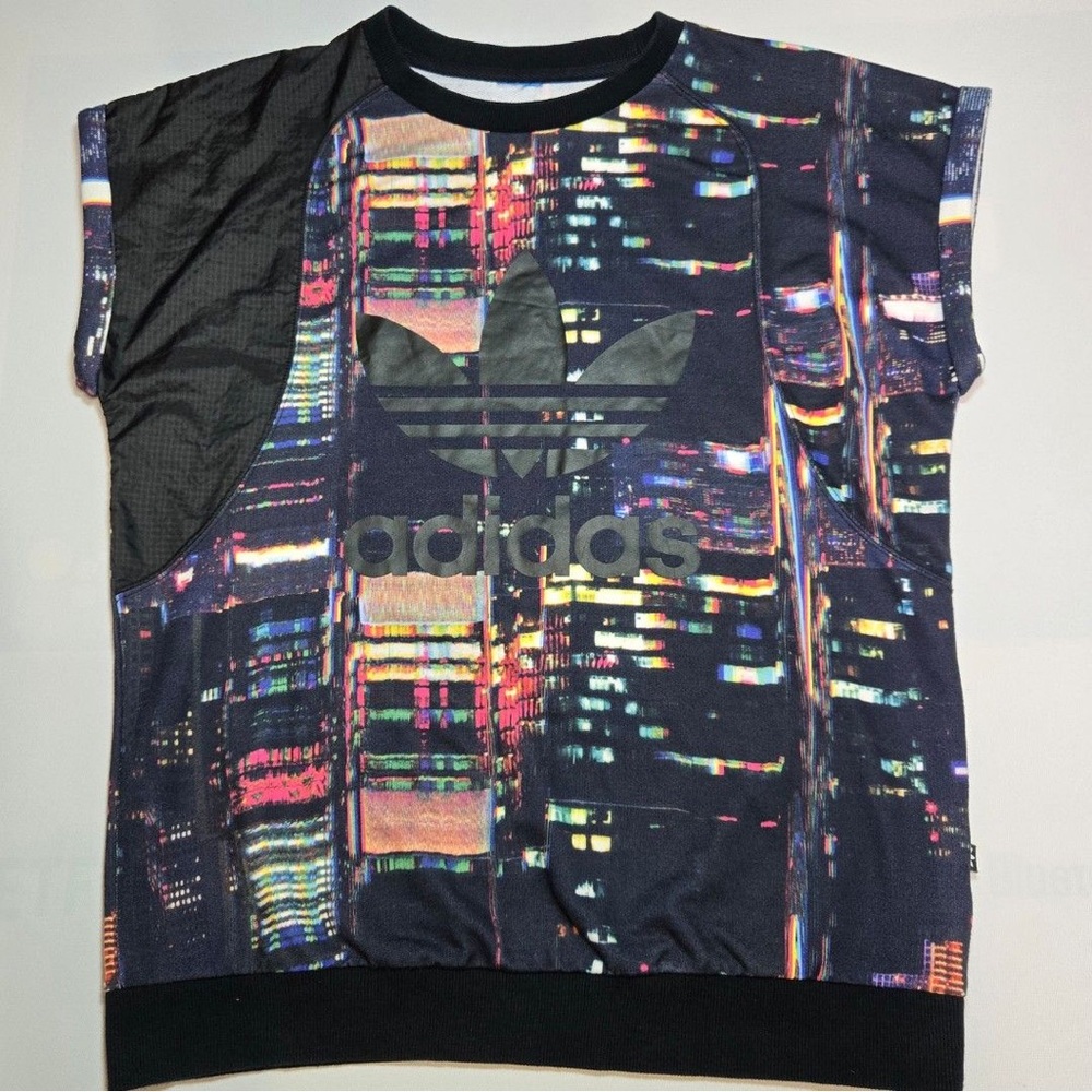 ADIDAS ORIGINALS sleeveless sweatshirt Tokyo Cityscape size L | black